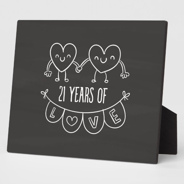 Placa Expositora Gift Chalk Hearts, 21 Aniversario (Lado)