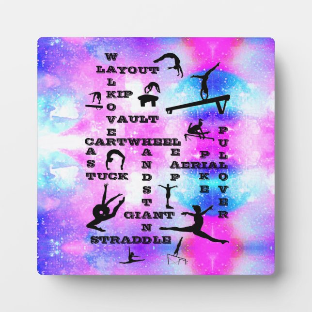 Placa Expositora Gimnasia Habilidades Tabletop Plaque con Easel (Frente)