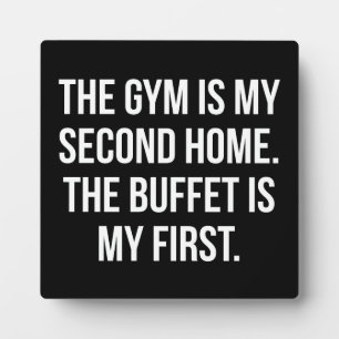 Placa Expositora Gimnasio y buffet es mi hogar, a granel - Divertid