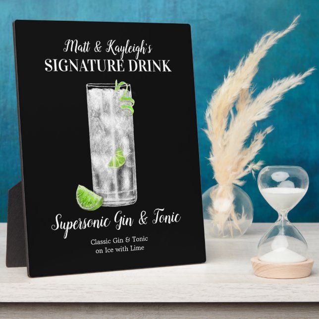 Placa Expositora Gin & Tonic • PERSONALIZA esta Bebida Destacada (Lado)