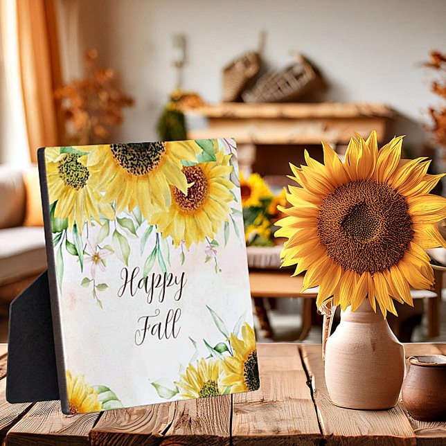 Placa Expositora Girasoles de otoño con texto personalizable  (Subido por el creador)