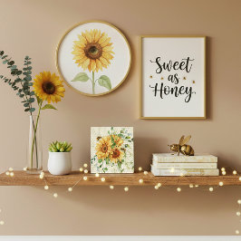 Placa Expositora Girasoles y abejas 