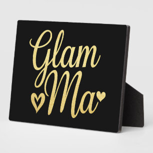 Placa Expositora Glam Ma Corazón de Oro Mamá Abuela Día de la Madre