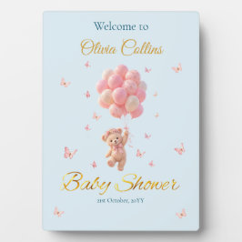 Placa Expositora Globos de oso de peluche personalizados Mariposas
