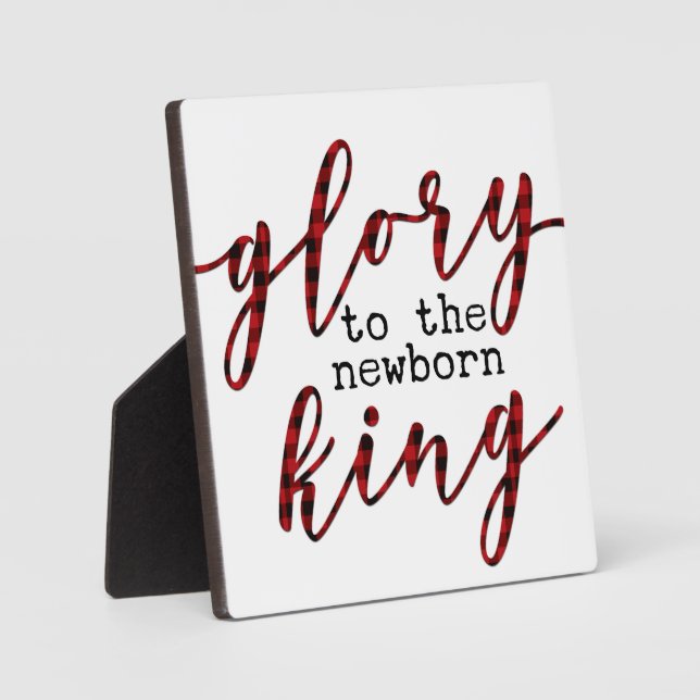 Placa Expositora Gloria al recién nacido rey Jesús Navidades Rótulo (Anverso)