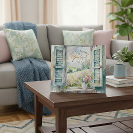 Placa Expositora Glorioso acuarela floral ventana