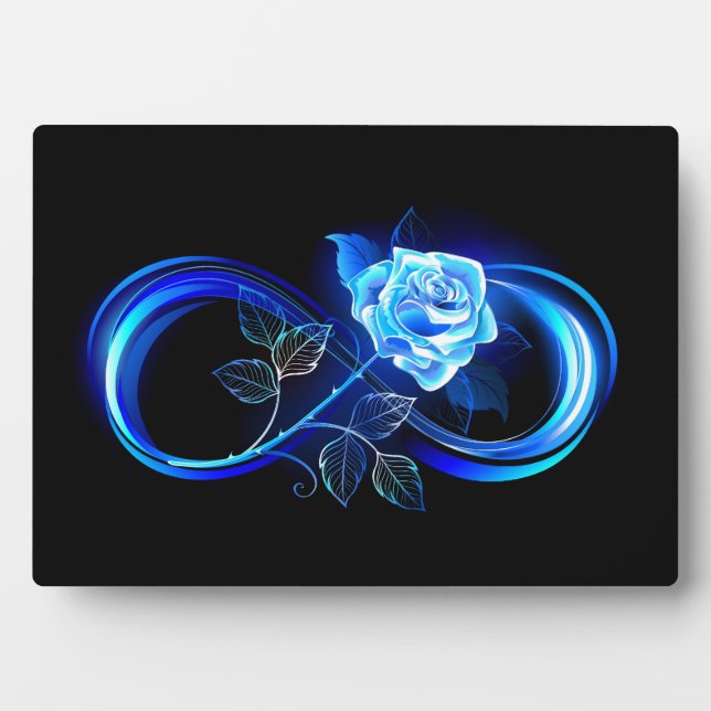 Placa Expositora Glowing infinity with blue rose (Frente)