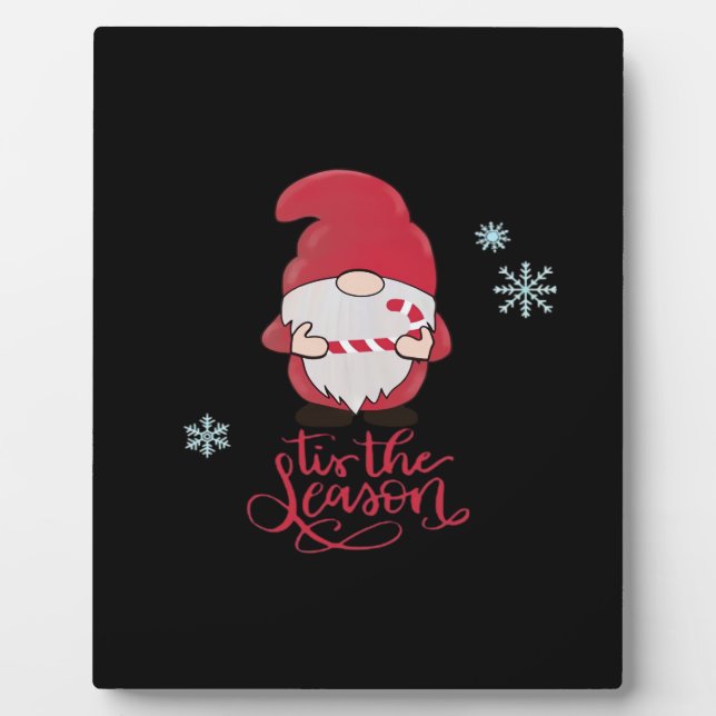 Placa Expositora Gnomo de Navidad con bastón de caramelo (Frente)