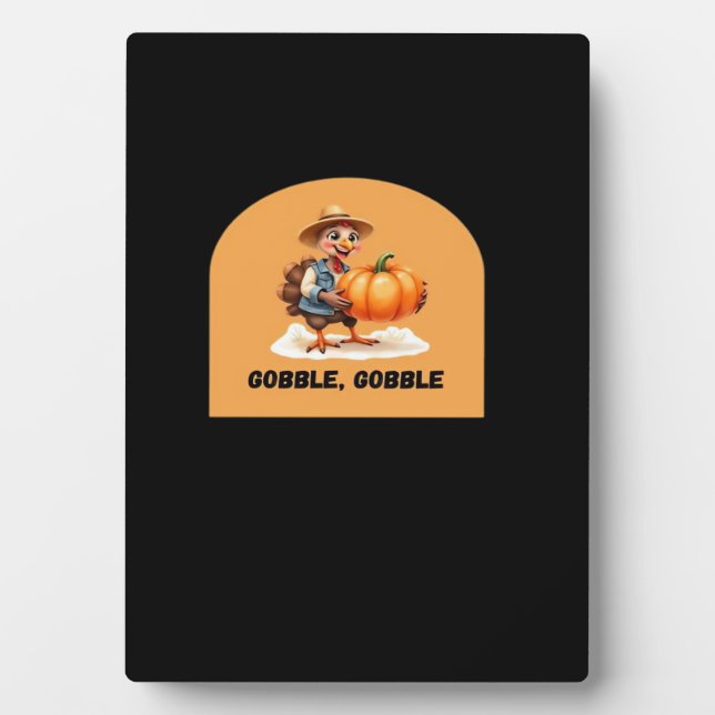 Placa Expositora Gobble, tambaleante acción de gracias a Turquía co (Frente)