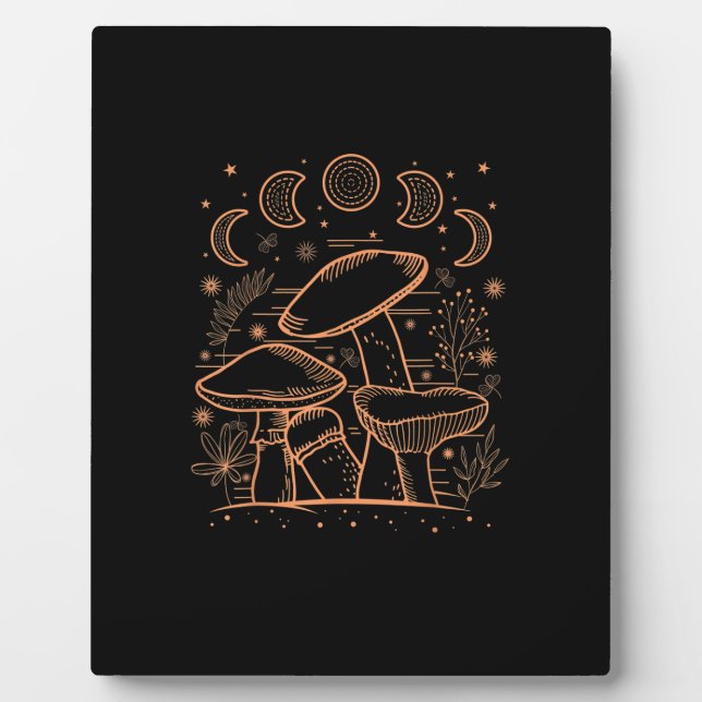 Placa Expositora Goblincore Aesthetic Mushroom Fungi Academia (Frente)