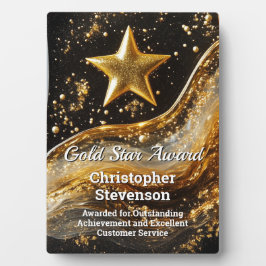 Placa Expositora Gold Star Custom Personalized Artistic Award