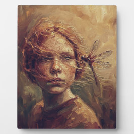Placa Expositora Golden Dragonfly Whisper – Warm Impressionist Oil 