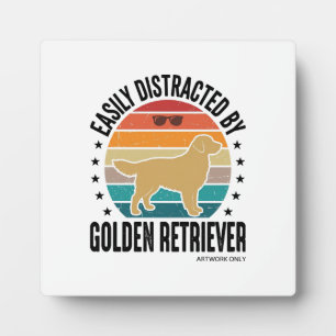 Placa Expositora Golden Retriever Fácilmente Distraído Diseño de Pe
