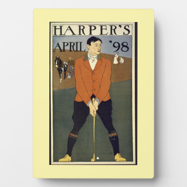 Placa Expositora "Golfing Harper's 1898" (Frente)