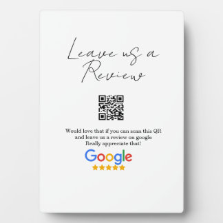 Placa Expositora Google review business logo Scan QR review