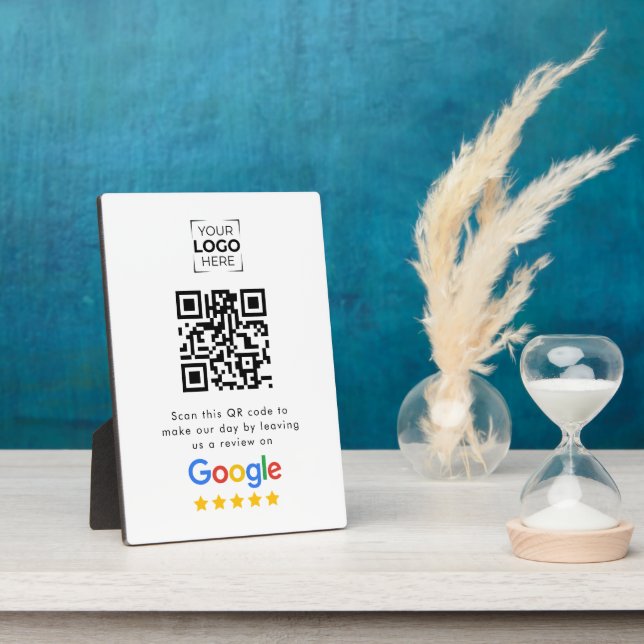Placa Expositora Google Review QR Code Business Review TableTop (Lado)