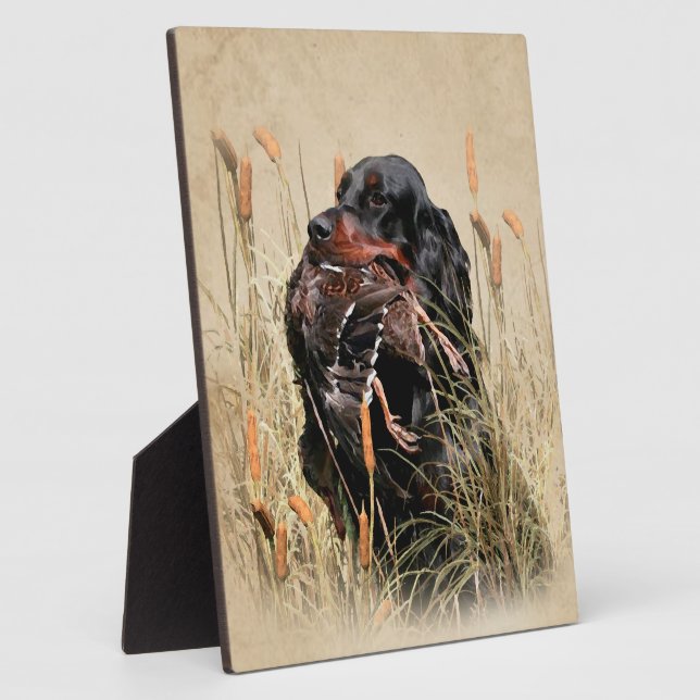 Placa Expositora Gordon Setter, cacería de pavos (Lado)