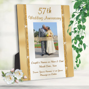Placa Expositora Gorgeous Photo 57th Wedding Anniversary Gift Ideas