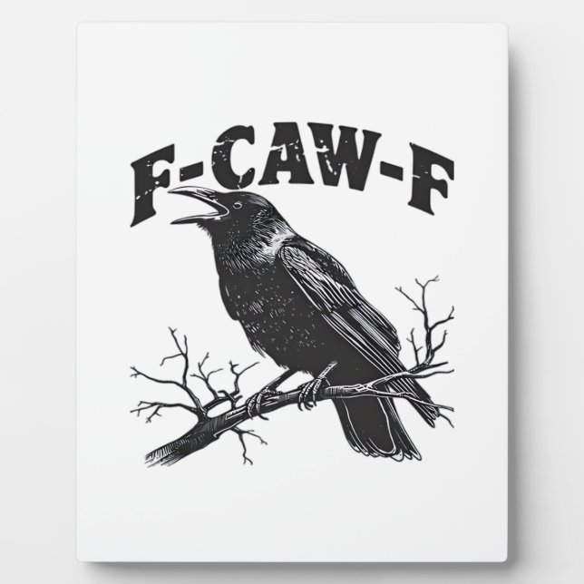 Placa Expositora Gothic Crow Humor F-Caw-F Funny Essential (Frente)