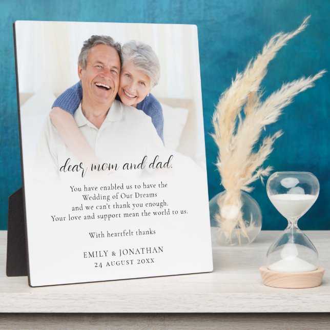 Placa Expositora Gracias a los padres del Boda de los recién casado (Lado)