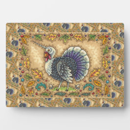 PLACA EXPOSITORA GRACIAS A TURKEY UNICORN, FOLK ART FANTASY BIRD