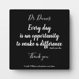 Placa Expositora Gracias Cita Asistencia Sanitaria Tipografía Blanc