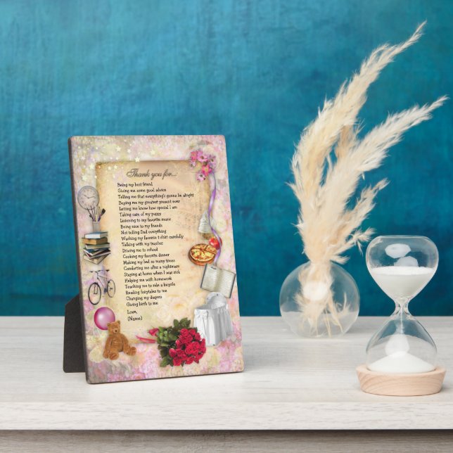 Placa Expositora Gracias mamá Plaque (Lado)