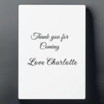 Placa Expositora gracias por venir mensaje de texto nombre<br><div class="desc">Diseño</div>