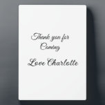 Placa Expositora gracias por venir mensaje de texto nombre<br><div class="desc">Diseño</div>