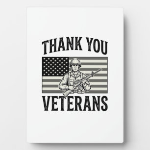 Placa Expositora Gracias Veteranos Camiseta Soldado Bandera Vintage