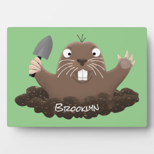 Placa Expositora Gracioso gopher digging personalizado ilustracion