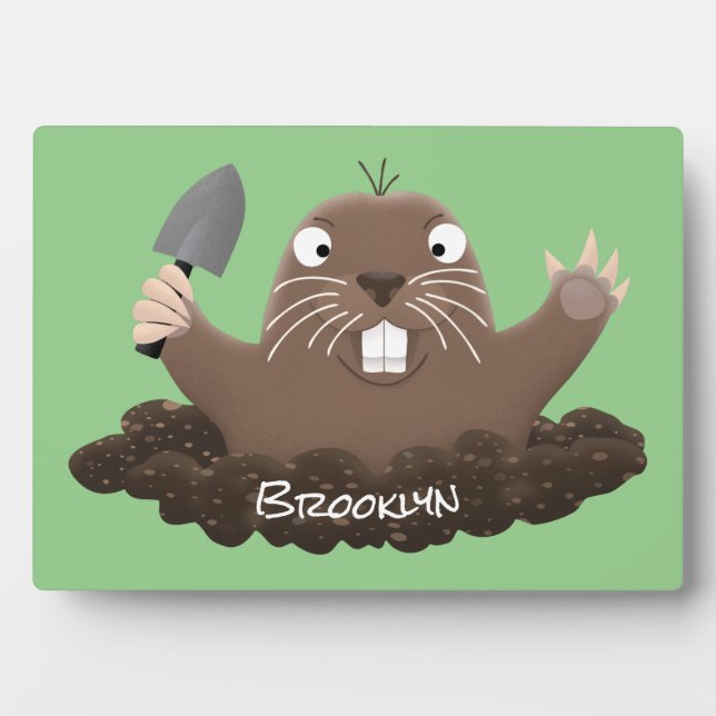 Placa Expositora Gracioso gopher digging personalizado ilustracion (Frente)