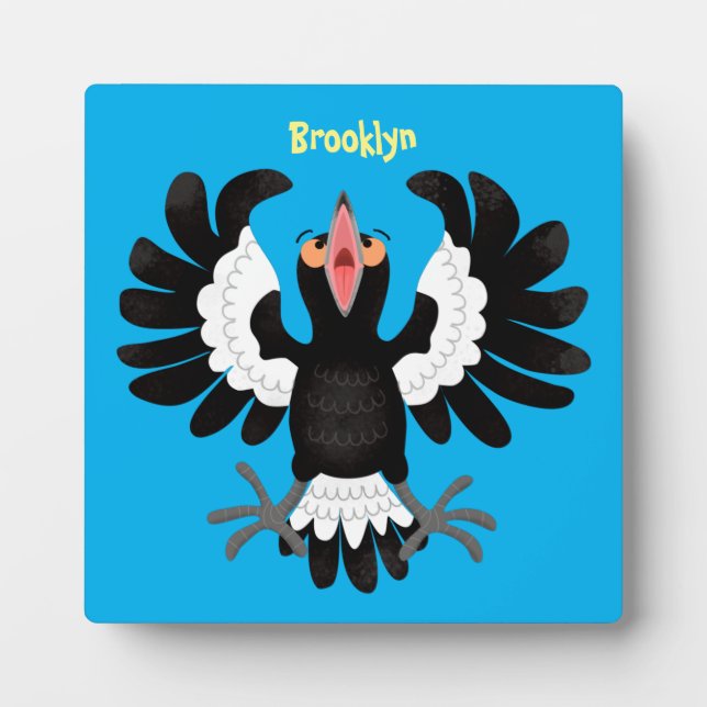 Placa Expositora Gracioso ilustracion de personalizado magpie austr (Frente)