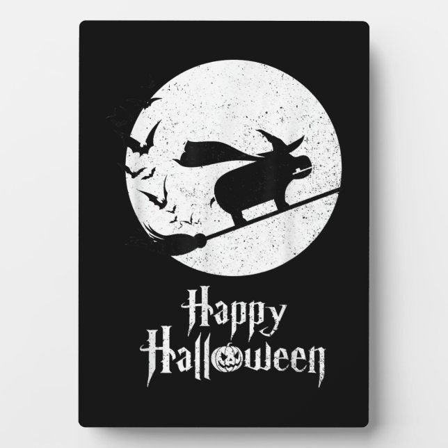 Placa Expositora Gracioso regalo de Halloween de bruja Hippo Lover (Frente)