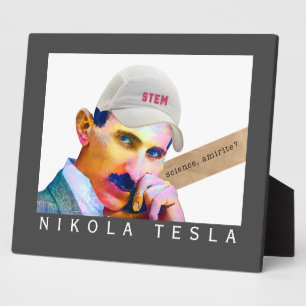 Placa Expositora Gracioso retrato Tesla Tabletop Art