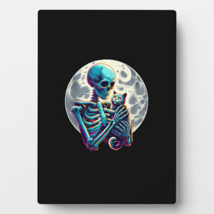 Placa Expositora Gracioso Skeleton jugando con un bonito hallo de c