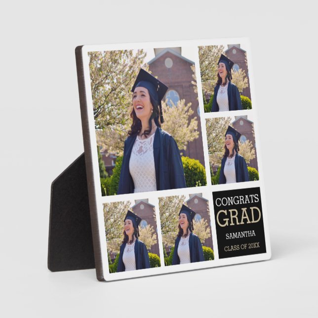 Placa Expositora Graduación 20XX Collage de fotos de Grado 5 (Anverso)