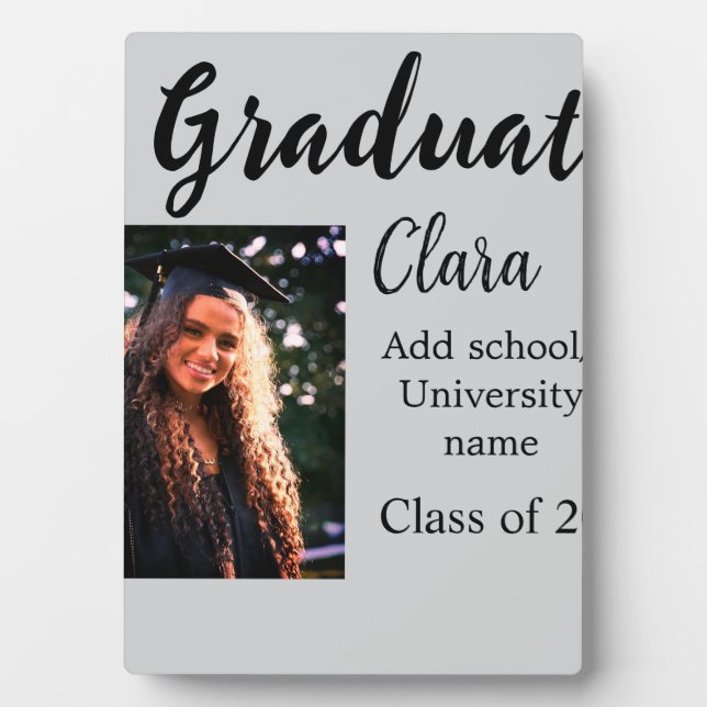 Placa Expositora Graduación añadir clase de nombre de 20xx congrats (Frente)