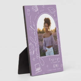 Placa Expositora Graduación de foto retro de lavanda Keepsake