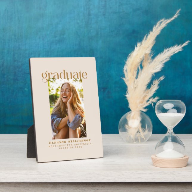 Placa Expositora Graduación de fotografía de tipografía elegante mi (Lado)