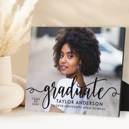 Placa Expositora Graduación de fotos de graduados de escritura negr