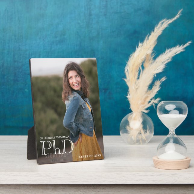 Placa Expositora Graduación de PhD de Photo Keepsake (Lado)
