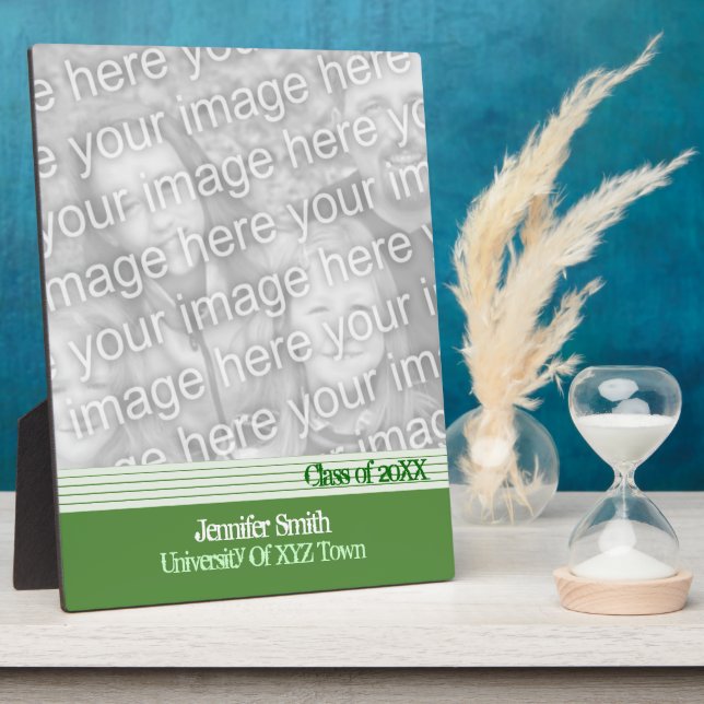 Placa Expositora Graduación en línea verde (Lado)