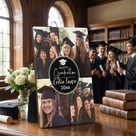 Placa Expositora Graduación feliz de Collage de fotos blanco y negr