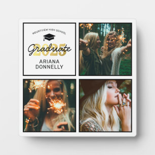 Placa Expositora Graduación fotográfica de oro moderno 3