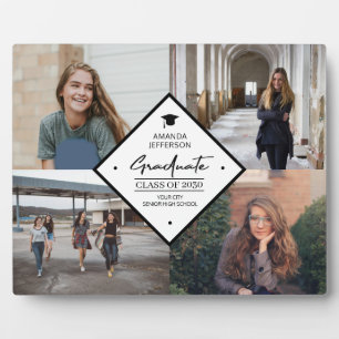 Placa Expositora Graduación moderna y elegante guión 4 collage de f