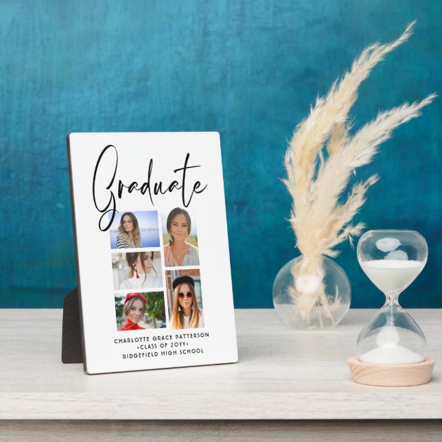 Placa Expositora Graduado Elegante Script Multifoto Graduado (Lado)