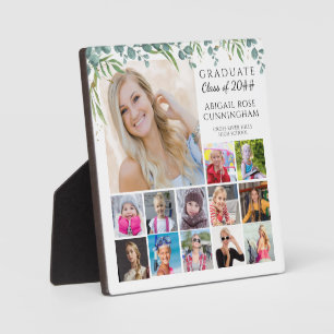 Placa Expositora Graduado K-12 Collage de fotos Keepsake Botánico