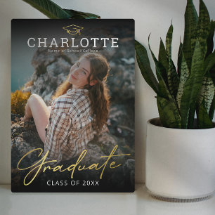 Placa Expositora Graduado moderno de fotografía de oro negro