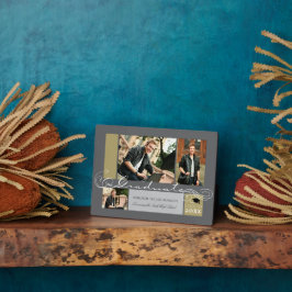 Placa Expositora Graduate Stylish Scrolls 3 Photo Graduation Easel